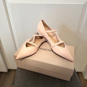 Charles & Keith - Leather Embellished Strappy Ballerina Flats US 7